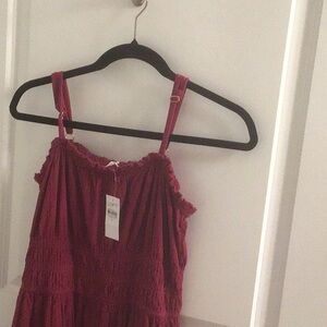 Loft Burgundy Sleeveless Dress